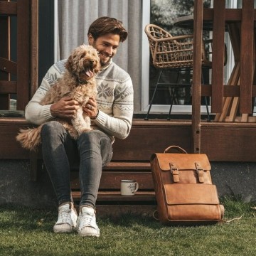 Leren rugzak cognac malta